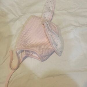 Livly pink quilted bunny ear cap